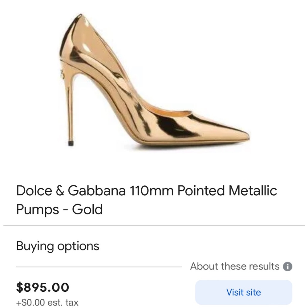 Gold Dolce & Gabbana Pumps Heels size 37